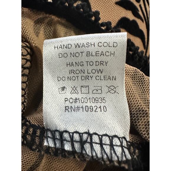 Windsor Nude Floral Stunner Flocked Bustier Bodysuit NWT Size Large - Picture 6 of 7